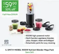 Harris Scarfe G. Smith+Nobel 1000W Nutrient Blender Mega Pack offer