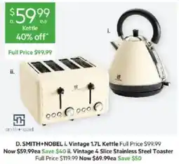 Harris Scarfe Smith+Nobel Vintage 1.7L Kettle offer