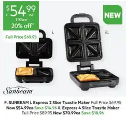 Harris Scarfe Sunbeam Express 2 Slice Toastie Maker offer