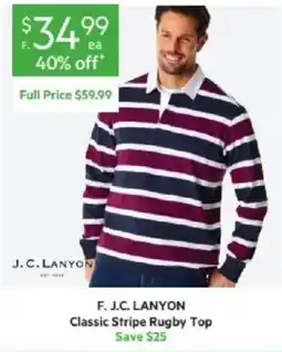 Harris Scarfe F. J.C. LANYON Classic Stripe Rugby Top offer