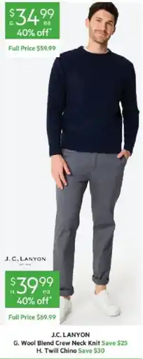 Harris Scarfe J.C. LANYON G. Wool Blend Crew Neck Knit offer