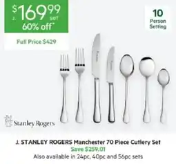Harris Scarfe Stanley Rogers Manchester 70 Piece Cutlery Set offer