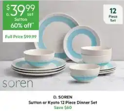 Harris Scarfe SOREN Sutton or Kyoto 12 Piece Dinner Set offer