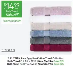 Harris Scarfe B. ELYSIAN Aura Egyptian Cotton Towel Collection Bath Towel offer