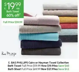 Harris Scarfe E. BAS PHILLIPS Bath Towel offer