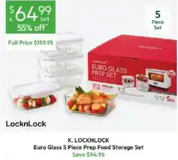 Harris Scarfe LocknLock Euro Glass 5 Piece Prep Food Storage Set offer