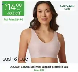 Harris Scarfe A. SASH & ROSE Essential Support Seamfree Bra offer