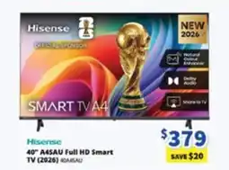 Bi-Rite Hisense 40" A4SAU Full HD Smart TV (2026) offer