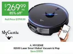 Harris Scarfe MYGENIE IQ500 Laser Smart Robot Vacuum & Mop offer