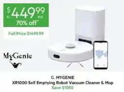 Harris Scarfe MYGENIE XR1000 Self Emptying Robot Vacuum Cleaner & Mop offer