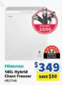 Bi-Rite Hisense 145L Hybrid Chest Freezer offer