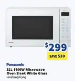 Bi-Rite Panasonic 32L 1100W Microwave Oven Sleek White Glass offer