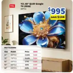 Bi-Rite TCL 65" QLED Google TV (2026) offer