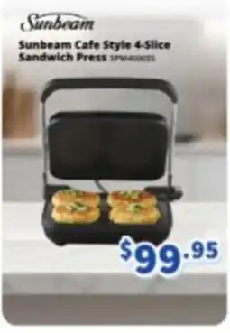 Bi-Rite Sunbeam Cafe Style 4-Slice Sandwich Press offer