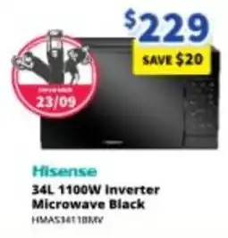 Bi-Rite Hisense 34L 1100W Inverter Microwave Black offer