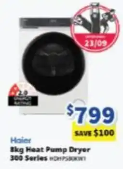 Bi-Rite Haier 8kg Heat Pump Dryer 300 Series offer