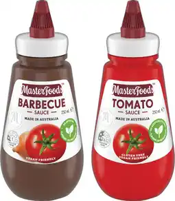 IGA MasterFoods Barbecue or Tomato Squeezy Sauce 250mL offer
