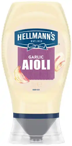 IGA Hellmann’s Garlic Aioli, Mayo Squeezy 251-252g or Sweet & Sour Sauce 280g Selected Varieties offer