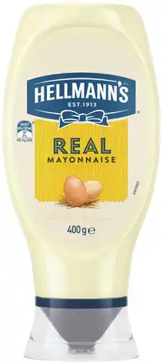 IGA Hellmann’s Squeezy Mayonnaise 400‑432g Selected Varieties offer