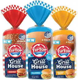 IGA Tip Top Grill House or Gourmet Burger Bun 4 Pack Selected Varieties offer