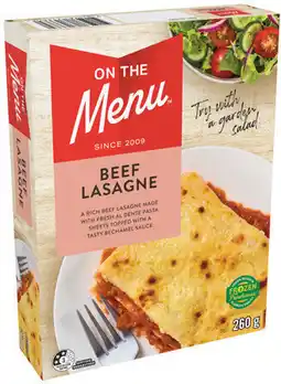 IGA On The Menu Frozen Meal Selected Varieties offer