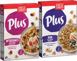 IGA Uncle Tobys Plus Cereal 620‑705g or Nestlé Milo Cereal 535‑620g Selected Varieties offer