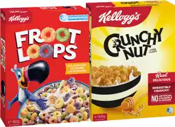 IGA Kellogg’s Crunchy Nut Corn Flake 640g, Froot Loops 460g or Just Right 740g offer