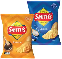 IGA Smith’s Crinkle Cut Chips 150‑170g Selected Varieties offer