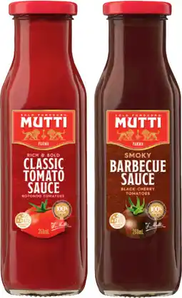 IGA Mutti Barbecue or Tomato Sauce 268mL Selected Varieties offer