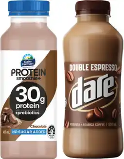 IGA Dare Iced, Protein Coffee 500mL or Dairy Farmers Protein Smoothie+ 400mL Selected Varieties offer