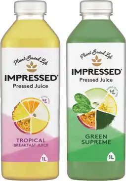 IGA Impressed Pressed Juice Tropical, Green Supreme or Berry Bliss 1 Litre offer