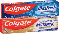 IGA Colgate Advanced Whitening or MaxFresh Toothpaste 120‑200g Selected Varieties offer