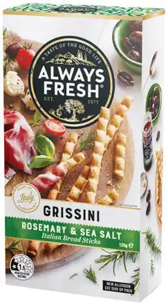 IGA Always Fresh Grissini Bread Sticks Selected Varieties offer
