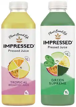 IGA Impressed Pressed Juice Tropical or Green Supreme 1 Litre offer