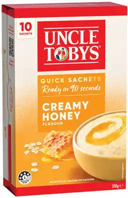 IGA Uncle Tobys Rolled Oats Quick Sachets Selected Varieties offer