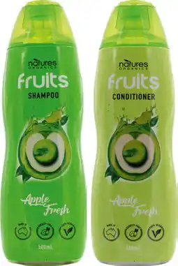 IGA Natures Organics Fruits Shampoo or Conditioner 500mL Selected Varieties offer