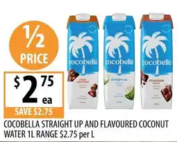 Supabarn Cocobella Straight Up and Flavoured Coconut Water offer