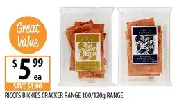 Supabarn Ricci's Bikkies Cracker Range offer