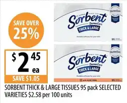 Supabarn Sorbent Thick & Large Tissues offer