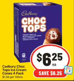 IGA Cadbury Choc Tops Ice Cream Cones offer
