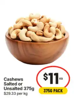 IGA Cashews Salted or Unsalted offer