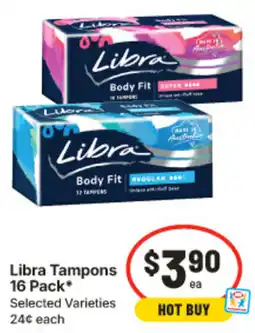 IGA Libra Tampons Selected Varieties offer