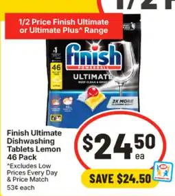 IGA Finish Ultimate Dishwashing Tablets Lemon offer