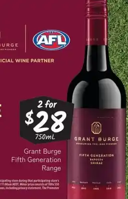 Cellarbrations Grant Burge Fifth Generation Range offer