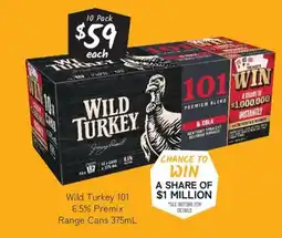 Cellarbrations Wild Turkey 101 6.5% Premix Range Cans offer
