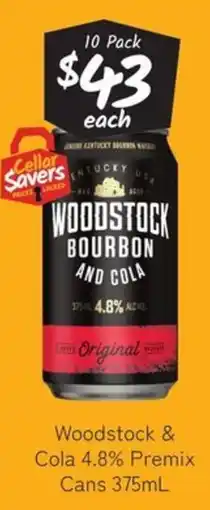 Cellarbrations Woodstock Bourbon and Cola offer