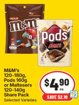 IGA M&M's Pods or Maltesers Share Pack offer