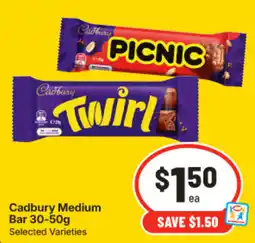 IGA Cadbury Medium Bar offer