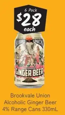 Cellarbrations Brookvale Union Alcoholic Ginger Beer offer