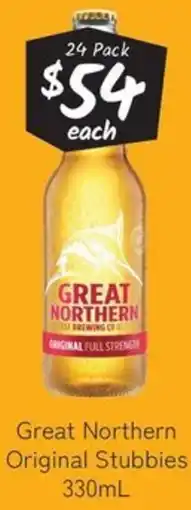 Cellarbrations Great Northern Original Stubbies offer